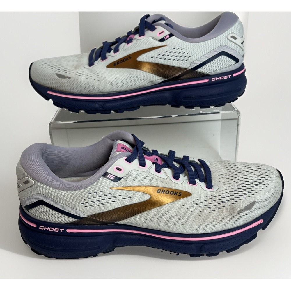 Brooks Ghost 15 Women's Size 8 D Running Shoes Spa Blue Copper Pink